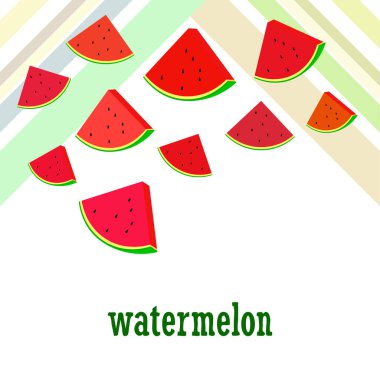 Karpuz. Banner sulu olgun karpuz dilimleri. Yaz zamanı..