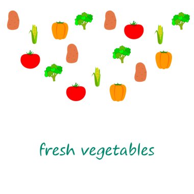Organik gıda posteri. Sebze vektör arkaplanı.
