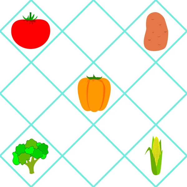 Cartel Alimentos Orgánicos Fondo Vectorial Verduras — Vector de stock