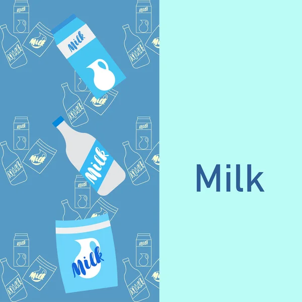Vector Illustration Milk Digital Wallpaper — Stock Vector