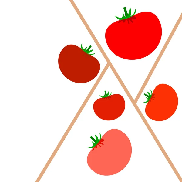 Tomatoes Fresh Vegetables Vector Background — Stock Vector
