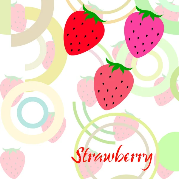 Strawberries Vector Background Digital Wallpaper — Stock Vector