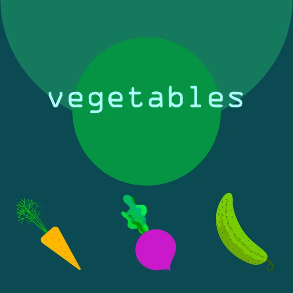 Vegetales Frescos Vector Ilustración Fondo — Archivo Imágenes Vectoriales