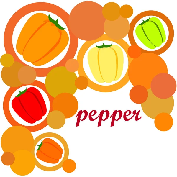 Pippuri Tuoreita Vihanneksia Luomuruokajuliste Maanviljelijämarkkinoiden Suunnittelu Vektorin Tausta — vektorikuva