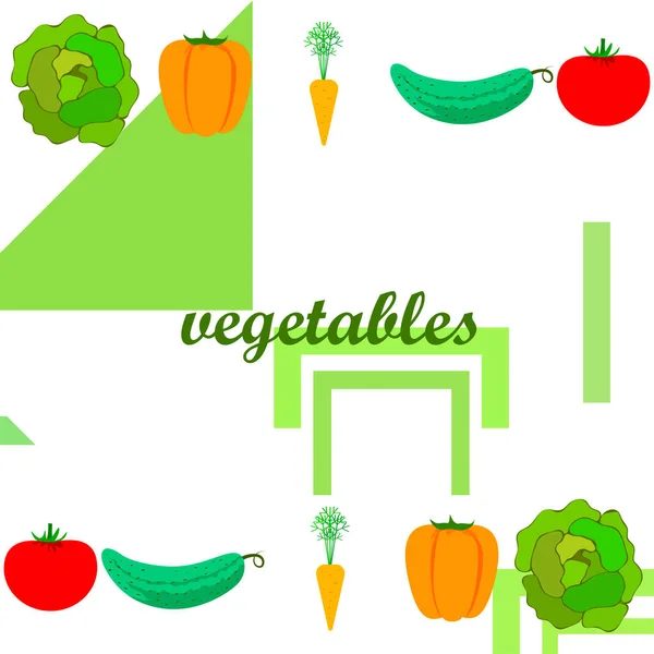 Vegetais Orgânicos Vetor Ilustração Fundo —  Vetores de Stock