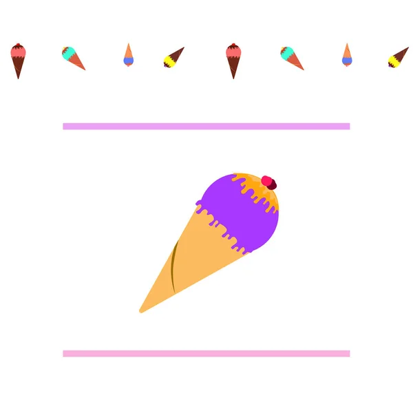 Ilustración Vectorial Fondo Conos Helado — Vector de stock