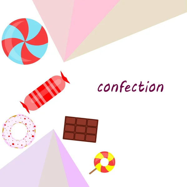 Kolorowe Cukierki Wektor Ilustracja Tło — Wektor stockowy