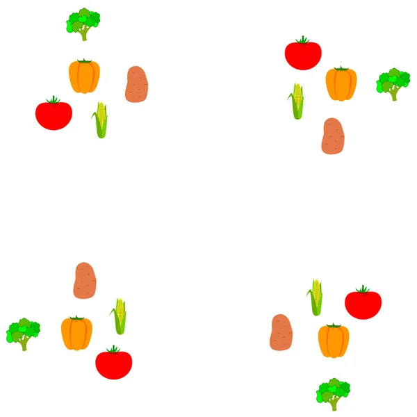 Плакат Органической Едой Векторный Фон Овощей — стоковый вектор