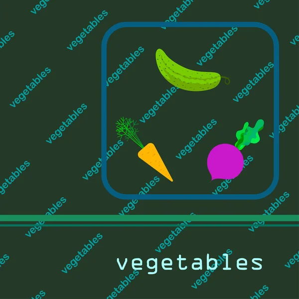 Vegetales Frescos Vector Ilustración Fondo — Vector de stock