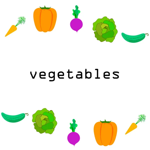 Légumes Biologiques Vecteur Illustration Fond — Image vectorielle