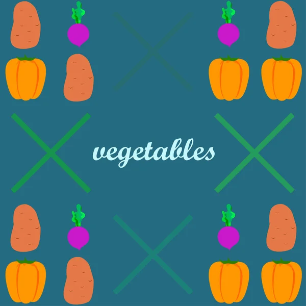 Poster Mit Bio Gemüse Vektorillustration — Stockvektor