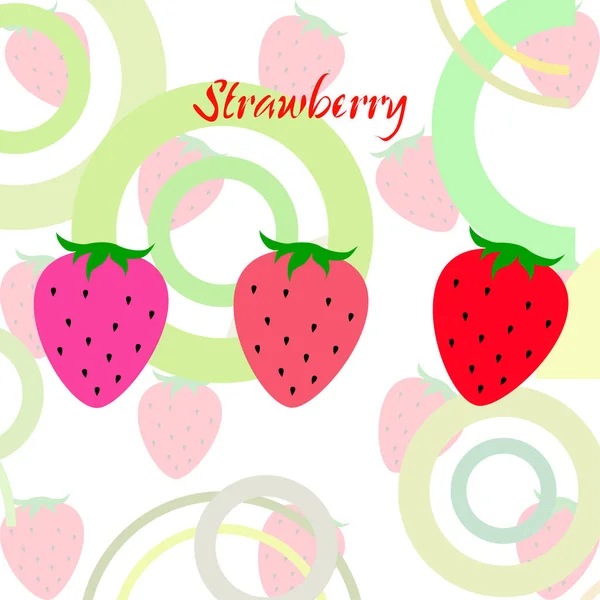 Strawberries Vector Background Digital Wallpaper — Stock Vector