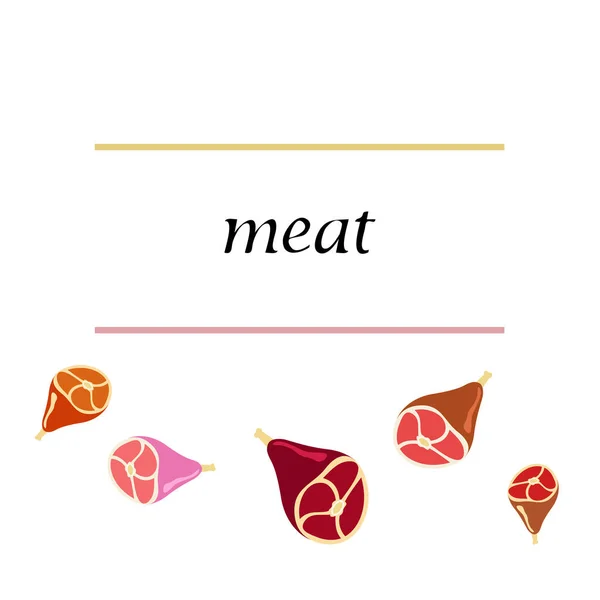 Kött Produkter Vektor Bakgrund Digital Tapet — Stock vektor