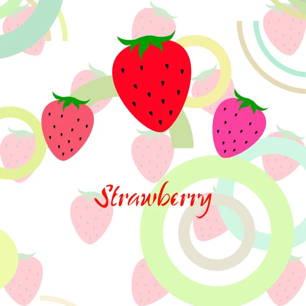 Fresas Vector Fondo Fondo Pantalla Digital — Vector de stock