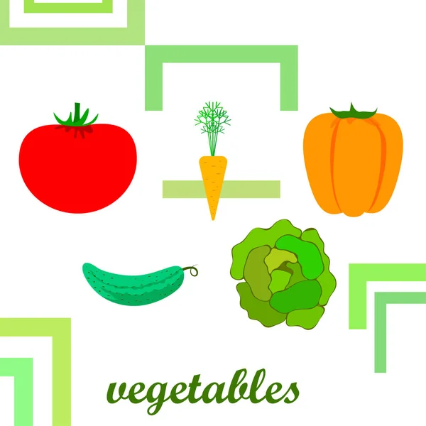 Organic Verdure Vettore Illustrazione Sfondo — Vettoriale Stock