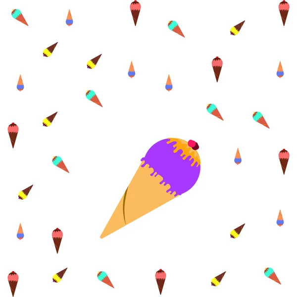 Ilustração Vetorial Fundo Cones Gelado — Vetor de Stock