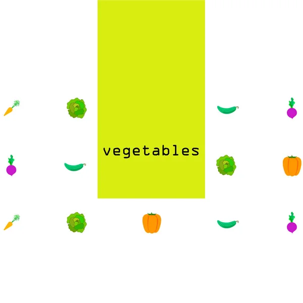 Органічні Овочі Векторні Ілюстрації Фон — стоковий вектор