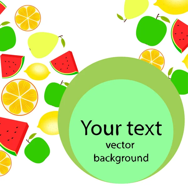 Fruits Berries Colorful Cartoon Fruit Vector Background — Stock Vector