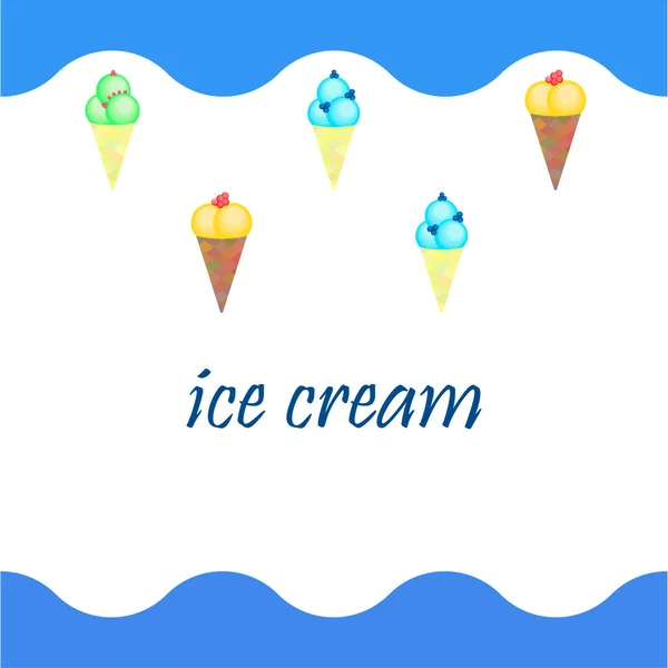 ベクターイラスト アイスクリームの背景 — ストックベクタ
