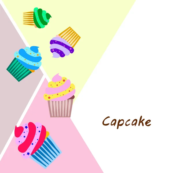 Desserts Sucrés Vectoriel Illustration Fond — Image vectorielle