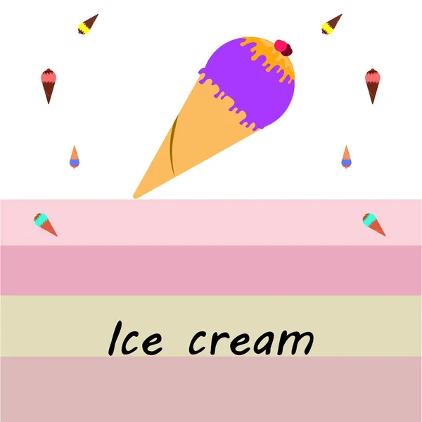 Vector Illustratie Icecream Kegels Achtergrond — Stockvector