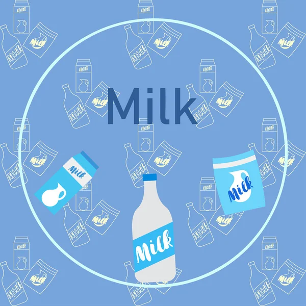 Vektor Illustration Milch Digitale Tapete — Stockvektor