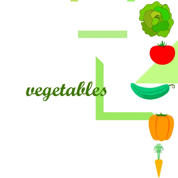 Légumes Biologiques Vecteur Illustration Fond — Image vectorielle