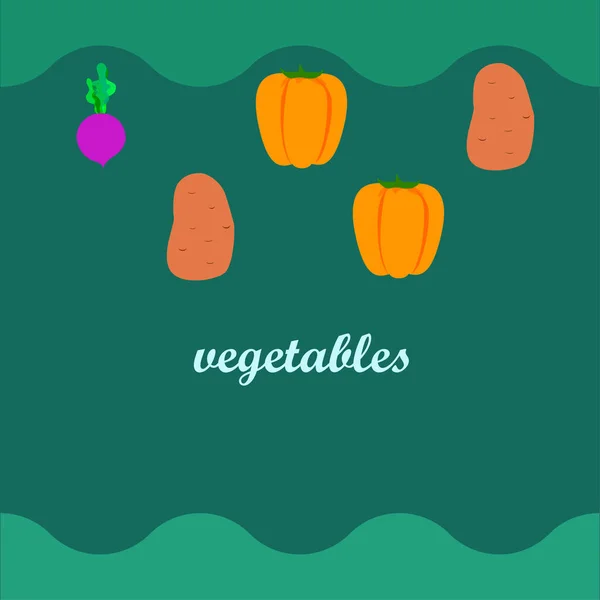 Cartel Verduras Orgánicas Ilustración Vectorial — Vector de stock