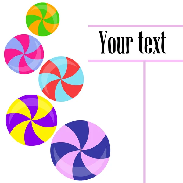 Colorful Lollipops Vector Illustration Background — Stock Vector