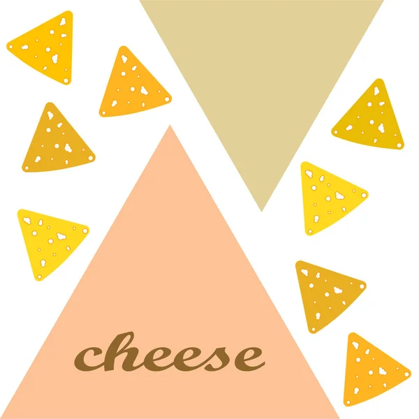 Cheese Vector Illustration Lettering Dairy Product — Stock Vector