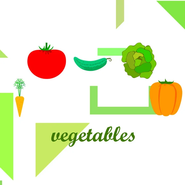 Organic Vegetables Vector Illustration Background — Stock Vector