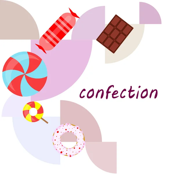 Bonbons Colorés Vecteur Illustration Fond — Image vectorielle
