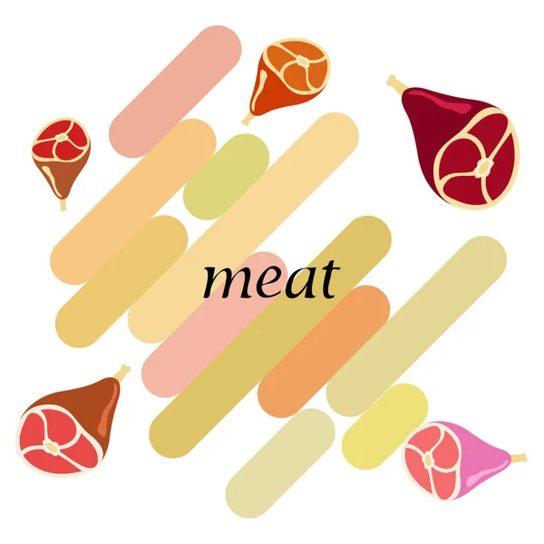 食肉製品ベクトル背景 デジタル壁紙 — ストックベクタ