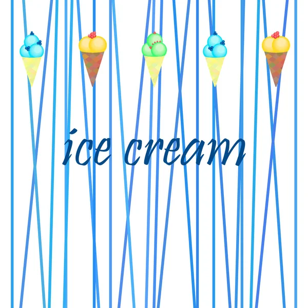 Ilustración Vectorial Fondo Helado — Vector de stock