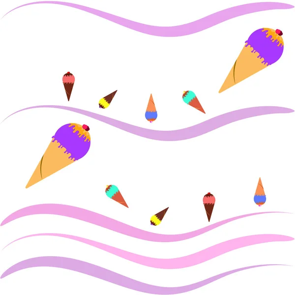 Ilustração Vetorial Fundo Cones Gelado — Vetor de Stock