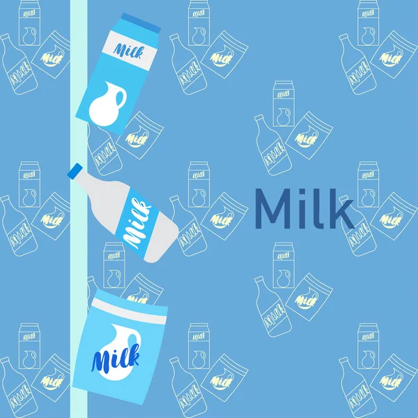 病媒图解 牛奶数码壁纸 — 图库矢量图片
