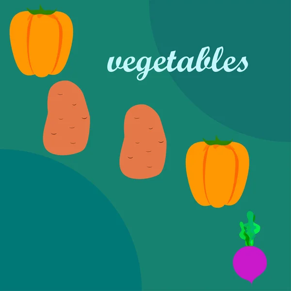 Cartel Verduras Orgánicas Ilustración Vectorial — Archivo Imágenes Vectoriales