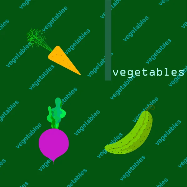 Свіжі Овочі Векторні Ілюстрації Фон — стоковий вектор