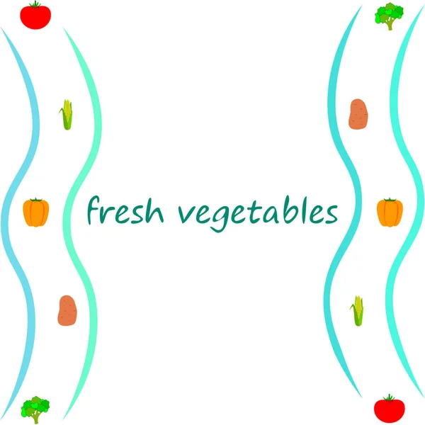 Cartel Alimentos Orgánicos Fondo Vectorial Verduras — Vector de stock