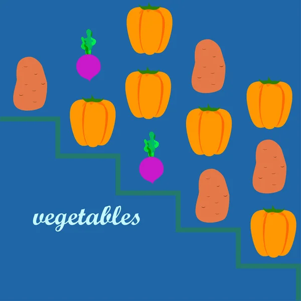 Plakat Warzywami Ekologicznymi Ilustracja Wektorowa — Wektor stockowy