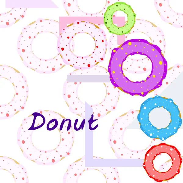 Doughnuts Colorful Glaze Vector Background — Stock Vector