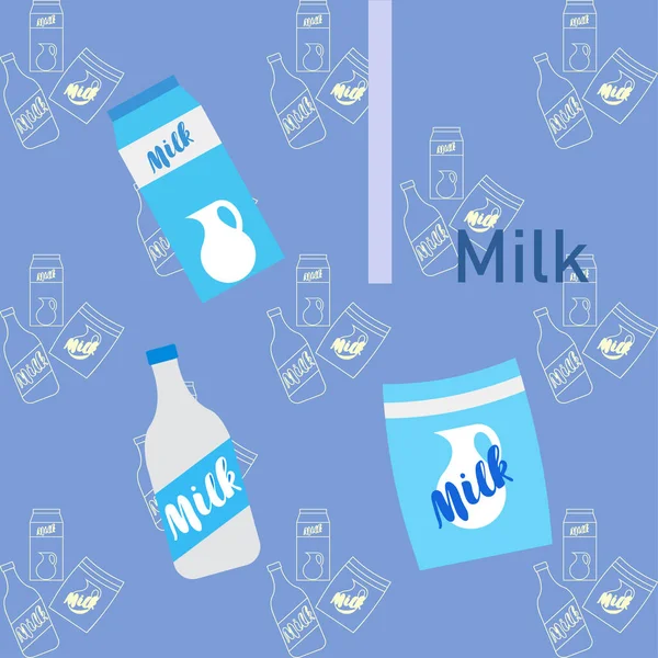 Vector Illustration Milk Digital Wallpaper — Stock Vector