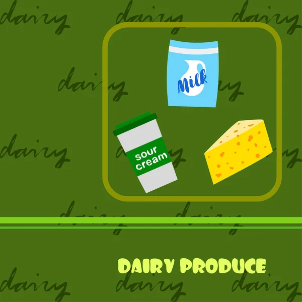 Εικονογράφηση Διανυσμάτων Γαλακτοκομικά Προϊόντα Γαλακτοκομικά Προϊόντα — Διανυσματικό Αρχείο