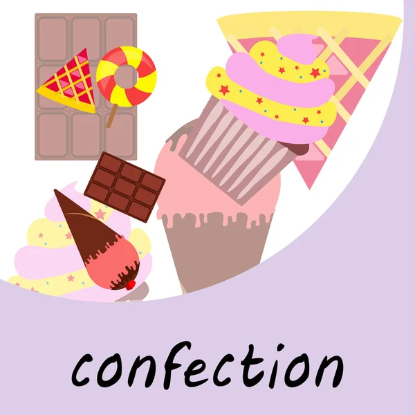 Vector Illustratie Diverse Desserts Achtergrond — Stockvector