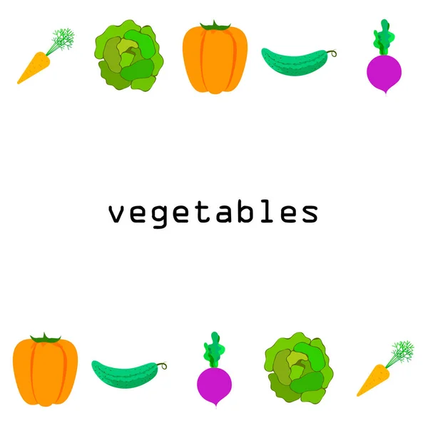 Orgánica Verduras Vector Ilustración Fondo — Vector de stock