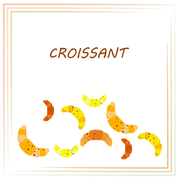 Friss Croissant Betűkkel Vektor Háttér — Stock Vector