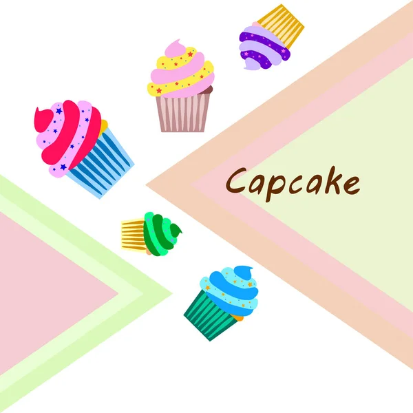 Sweet Desserts Vector Illustration Background — Stock Vector