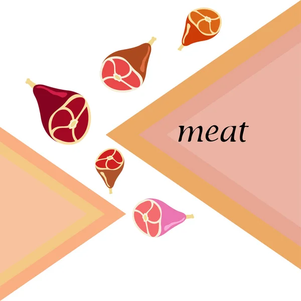 Prodotti Carne Sfondo Vettoriale Carta Parati Digitale — Vettoriale Stock