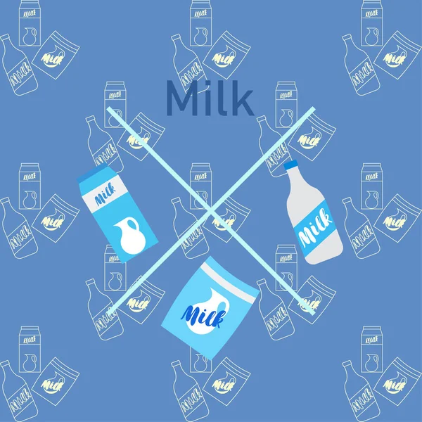 病媒图解 牛奶数码壁纸 — 图库矢量图片