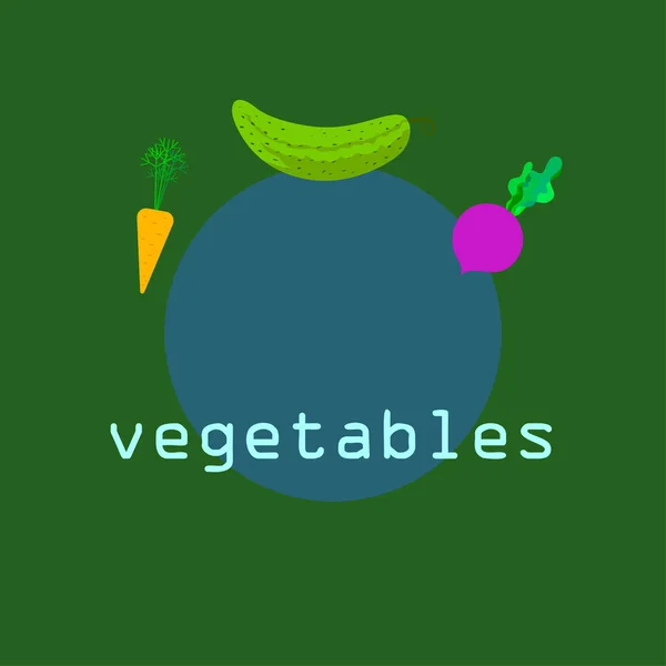 Čerstvé Zeleninové Vektorové Ilustrace Pozadí — Stockový vektor